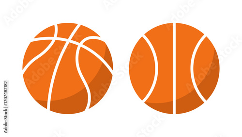 Two basketballs displayed showing unique designs and patterns