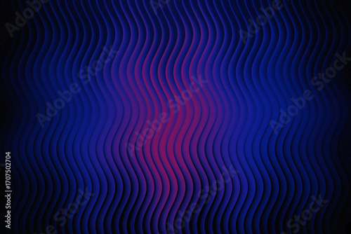 Abstract blue and pink wavy lines create a visually dynamic background