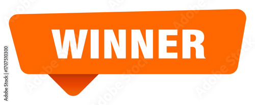 winner sticker. winner orange sign isolated on transpatent background