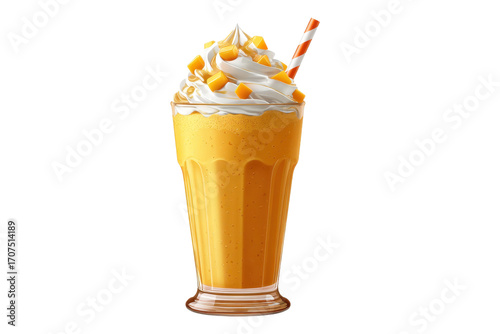 Mango milkshake transparent PNG, isolated background.