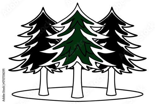 vector illustration of a pine tree