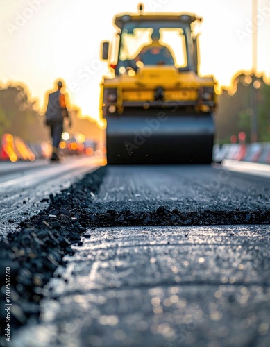 Asphalt road construction