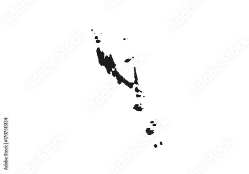 Black silhouette of scattered island landmass against a stark white background