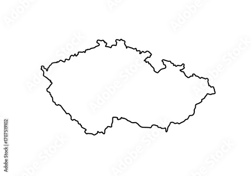 Outline map of the Czech Republic with jagged borders