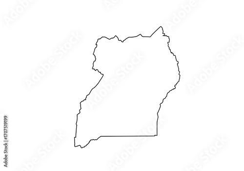 Outline of a countrys land borders possibly a nationstate