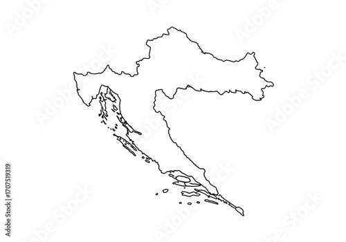 Outline of Croatia a country in Europe with its coastline and islands