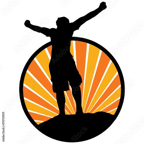 man spreading arm silhouette