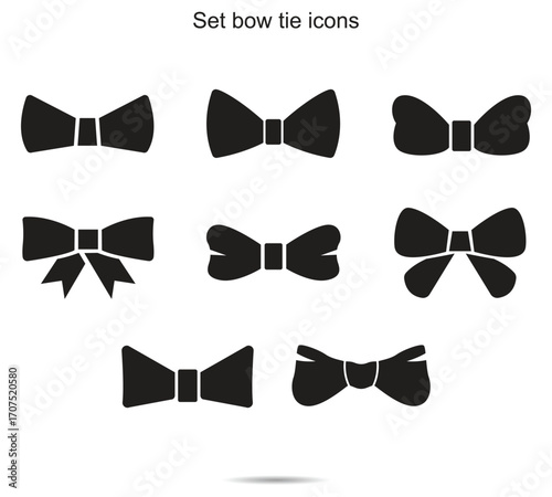 Set bow tie icons