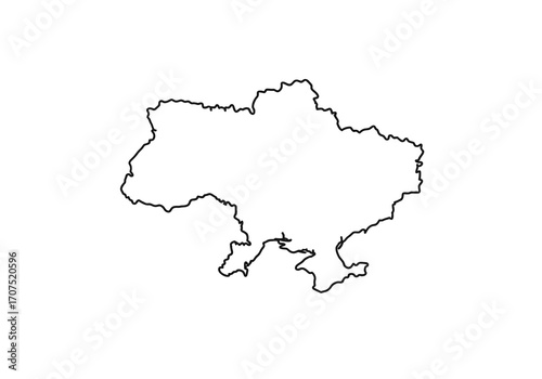Outlined whitefilled country shape with jagged edge
