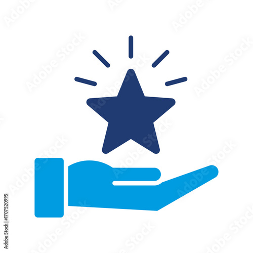 Value Icon Vector Illustration Blue Version