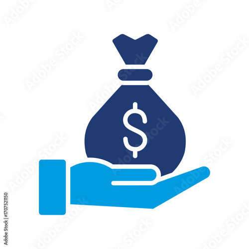 Funding Icon Vector Illustration Blue Version
