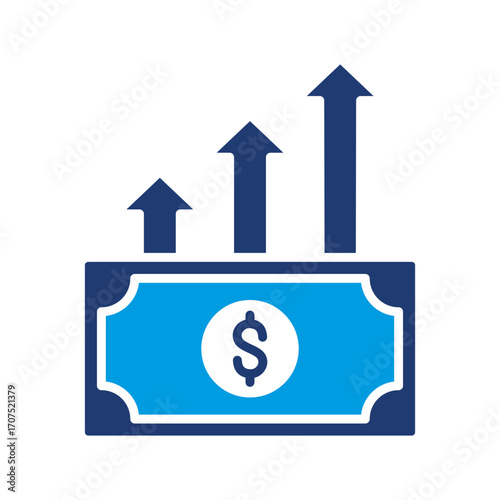Growth Icon Vector Illustration Blue Version