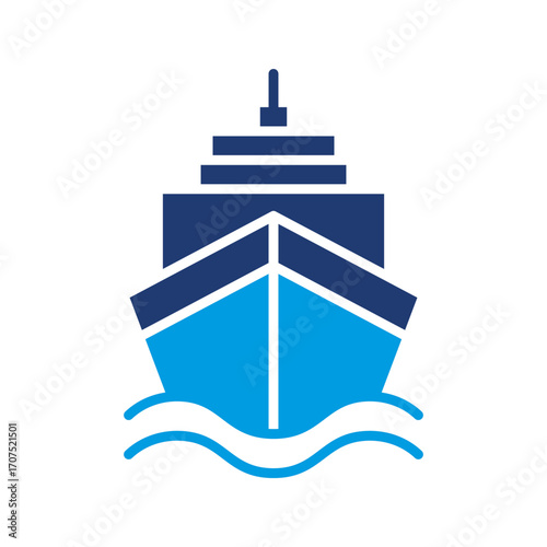 Ship Icon Vector Illustration Blue Version