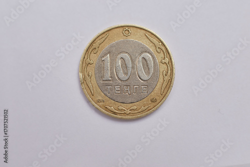 Kazakhstan coin with the image of the Kazakh national symbols