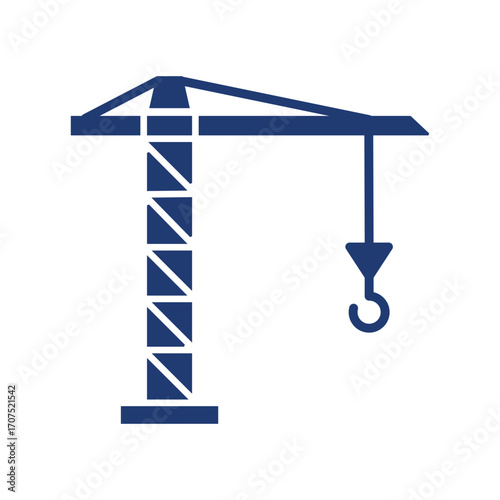 Crane Icon Vector Illustration Blue Version