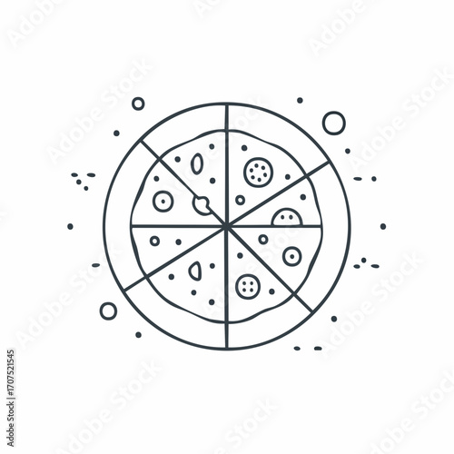 Delicious pizza with pepperoni and olives sits on a plate, ready to be served in a restaurant, showcasing culinary delight and inviting flavors.