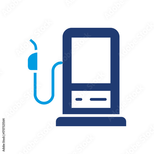 Gas Station Icon Vector Illustration Blue Version