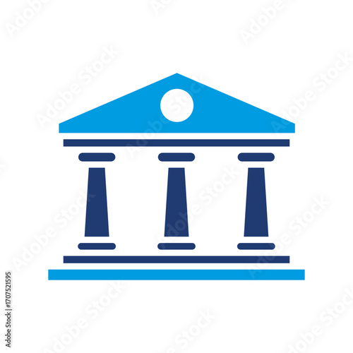 Government Icon Vector Illustration Blue Version
