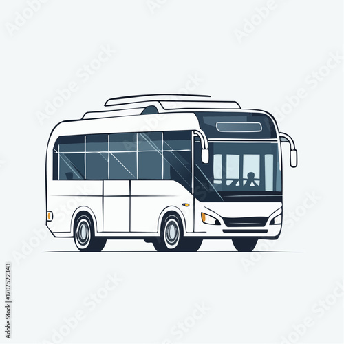 White bus transports passengers on city streets during daytime, showcasing public transportation and urban mobility in a clean and modern style.