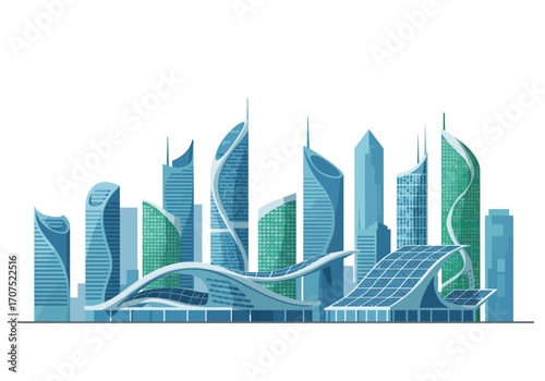 Futuristic Cityscape Architectural Design.