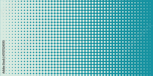 Green - turquoise background divided by diagonal. Vector illustration Background into two colors with halftone