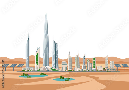 Futuristic Cityscape in the Desert.