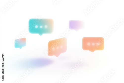 Colorful abstract ai chatbot icons for digital communication design projects