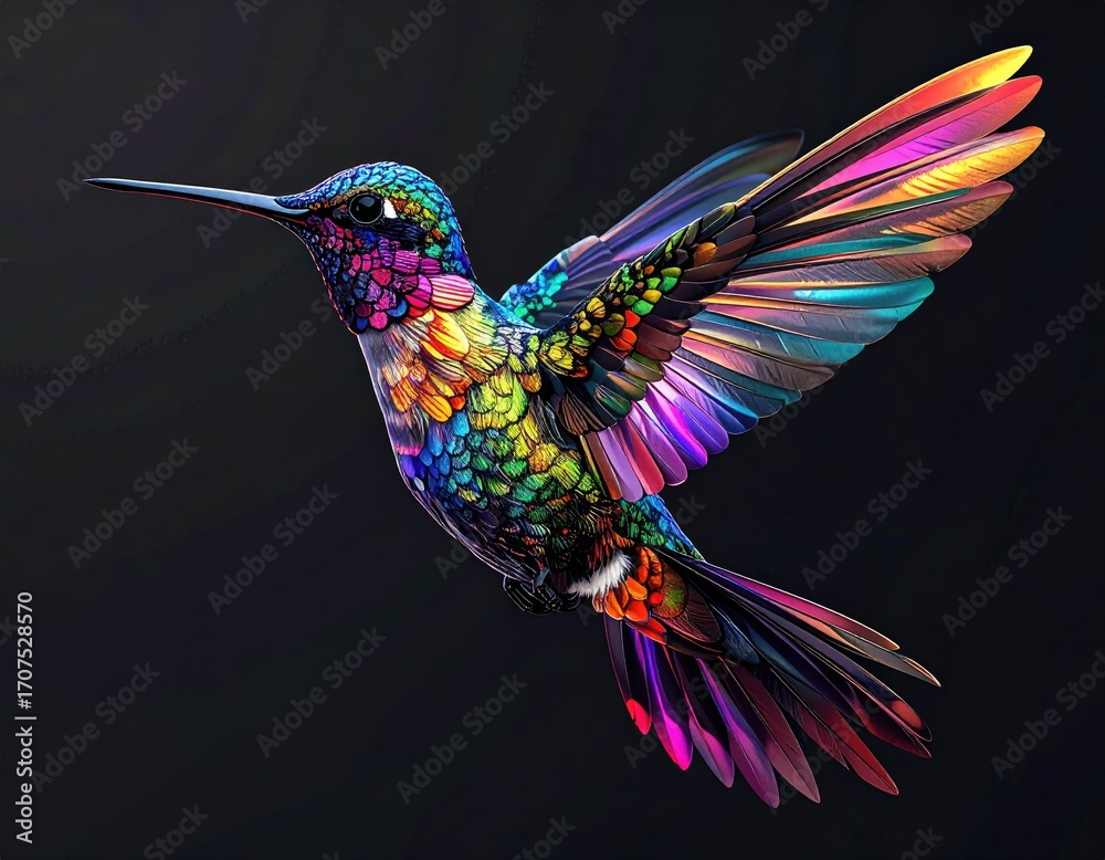 Obraz premium Vibrant hummingbird in flight