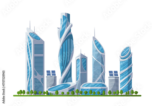 Futuristic Cityscape Architecture Design.