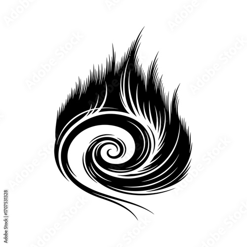 Abstract Fluid Silhouette of the Graceful Aurora Borealis Lights