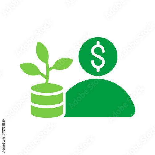 Investor Icon Vector Illustration Green Version