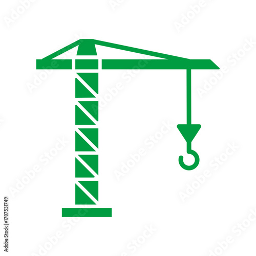 Crane Icon Vector Illustration Green Version