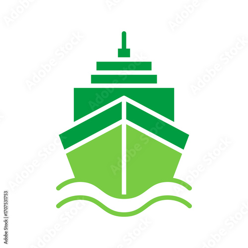 Ship Icon Vector Illustration Green Version