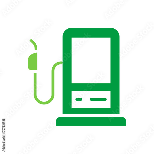 Gas Station Icon Vector Illustration Green Version