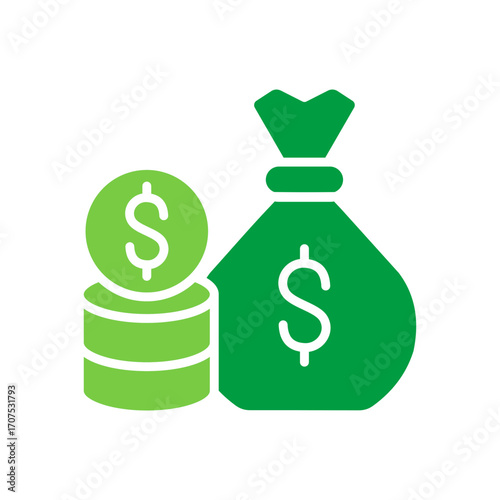 Earning Icon Vector Illustration Green Version
