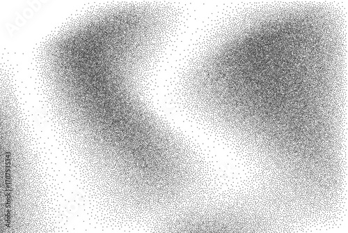 Noise spots spray pattern gradient. Grain stippled airbrush background. Grunge abstract dotwork texture. Faded ink halftone cover. Dots gradation. Vector distressed speckle effect backdrop.