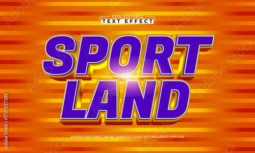 sport land editable text effect for play