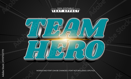 team hero editable text effect for play
