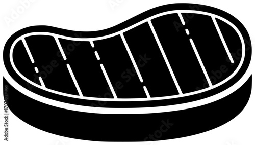 meat illustration barbecue silhouette steak logo food icon beef outline grill delicious dinner bbq grilled gourmet juicy cooking meal shape brown vector graphic background