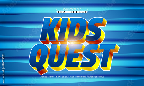 kids quest editable text effect for play