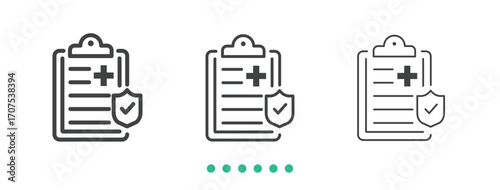 Health insurance icon. Thin line icon vector