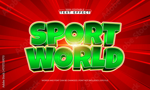 sport world editable text effect for play