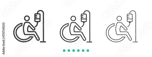 Wheelchair icon. Thin line icon vector