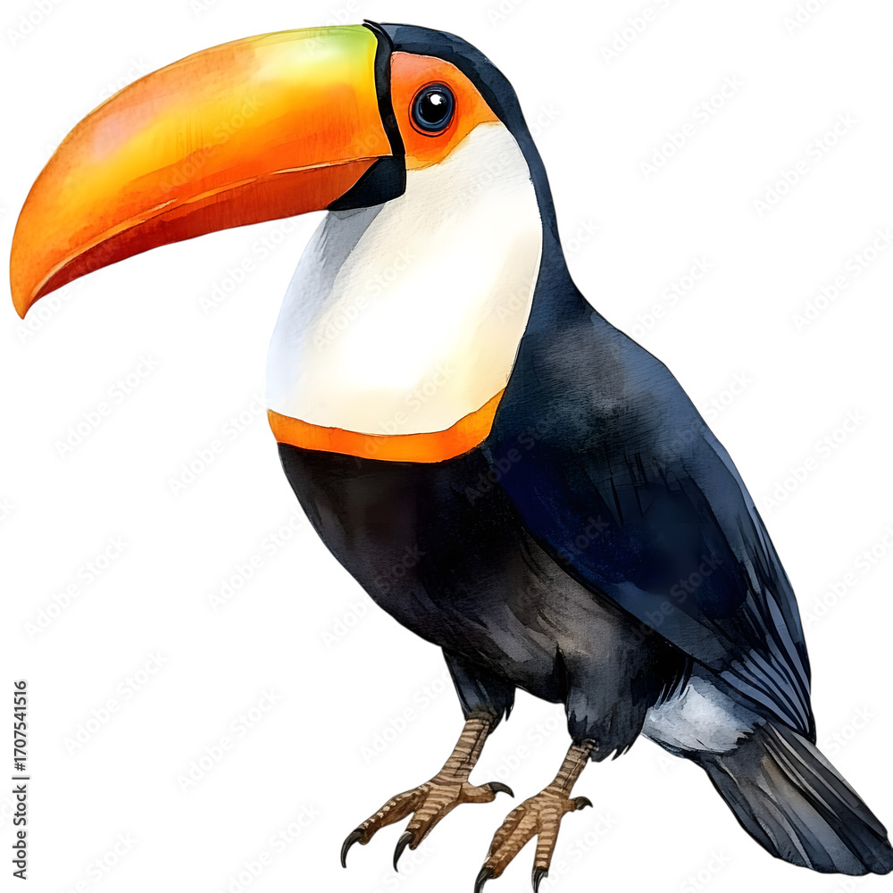 Obraz premium Tancoon bird, 3D model isolated on transparent background.