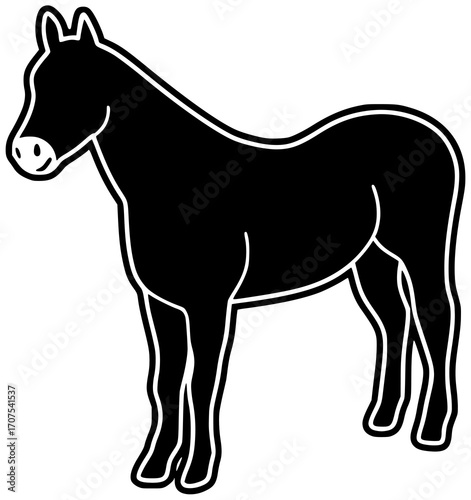 animal illustration horse silhouette nature logo farm icon cute outline pattern brown cartoon stallion equine domestic art fabric decorative shape women vector graphic background