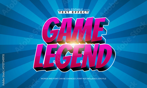 game legend editable text effect for play