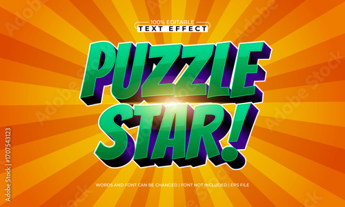 puzzle star editable text effect for play