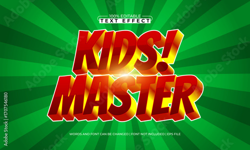 kids master editable text effect for play
