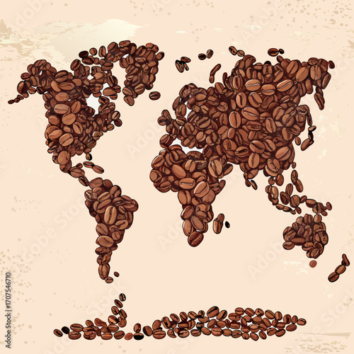 Coffee Bean World Map