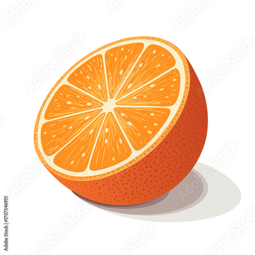 Half Orange Minimalist Vector